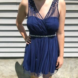 Blue Deb Junior Homecoming dress
